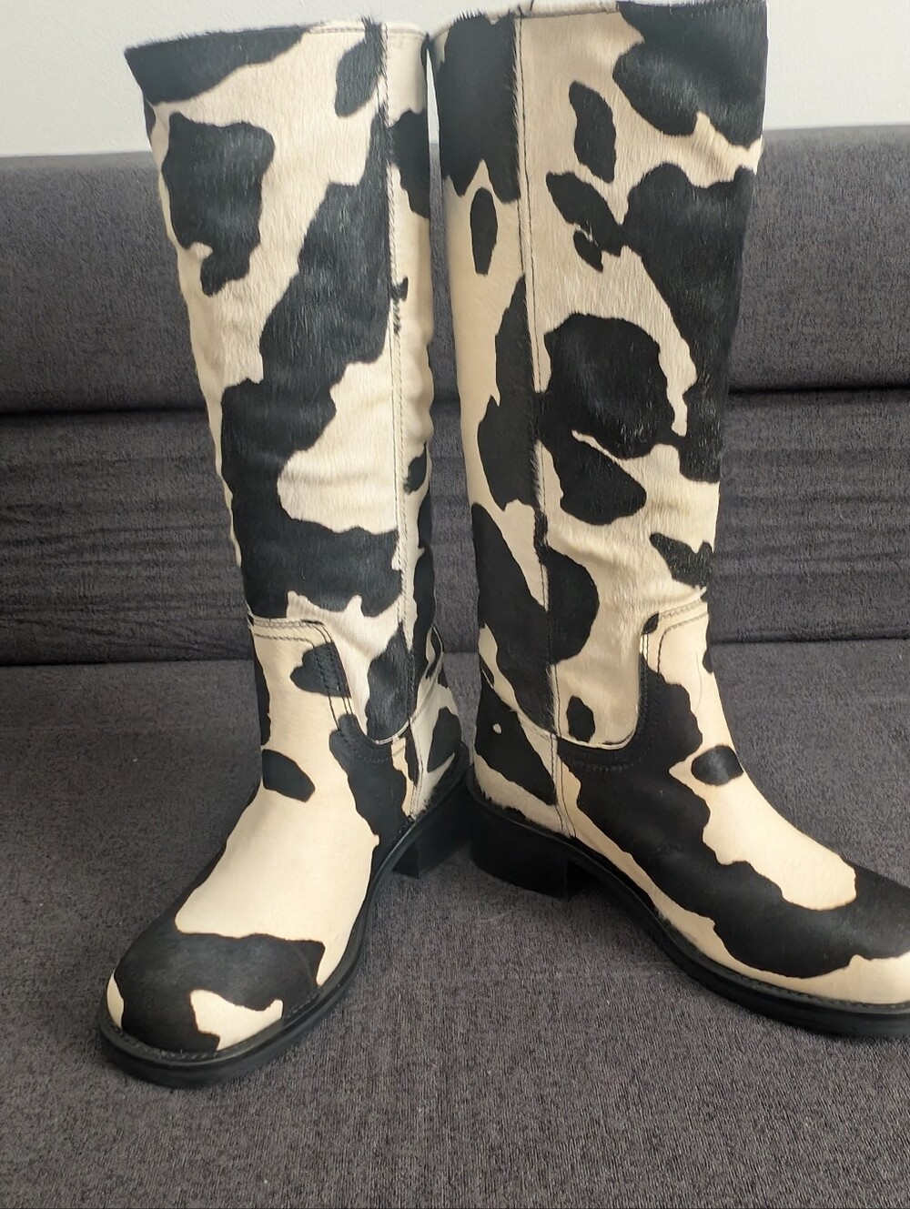 RIGGS LEATHER AND COW-PRINT FUR